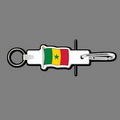 4mm Clip & Key Ring W/ Full Color Flag of Senegal Key Tag